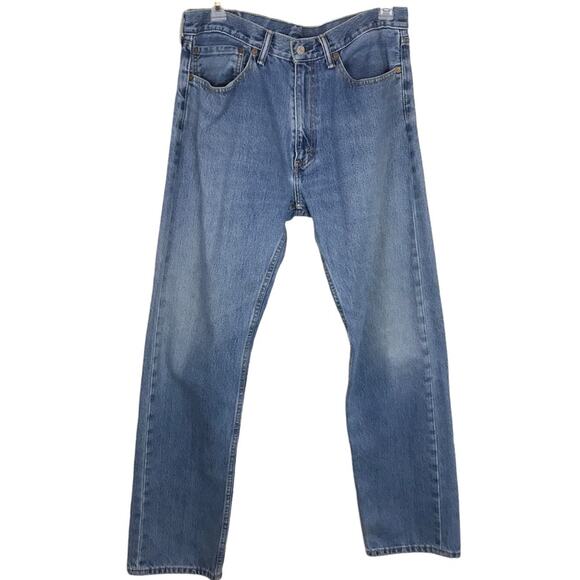 LEVI'S Mens 505 Medium Wash Straight Leg Jeans Sz W36L34 - Picture 1 of 5